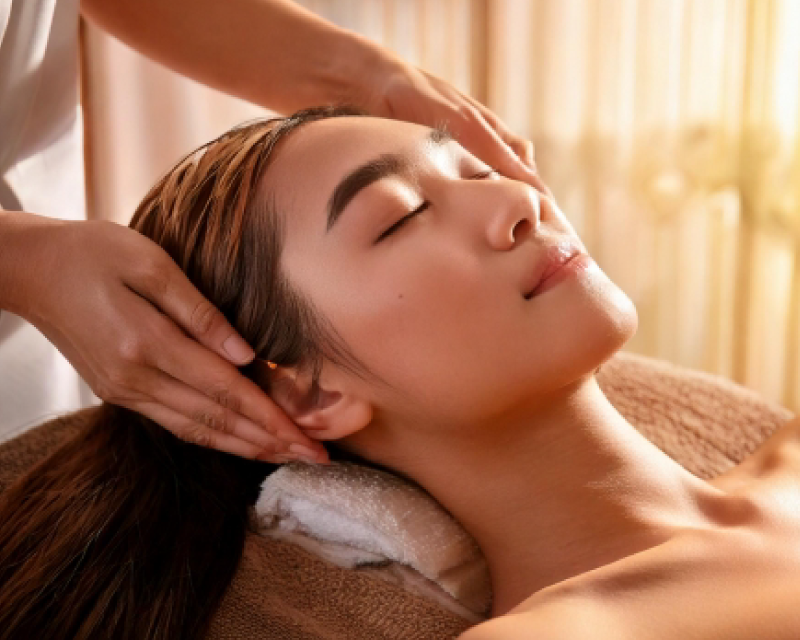 瞑想シータ・瞑想ヘッドスパ施術写真